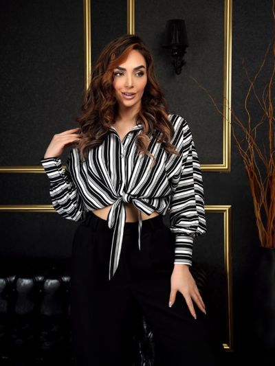 شومیز آستین کیمونو راه راه