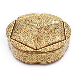 شکلات خوری خاتم کاری چوبی مدل سه درب کد 23