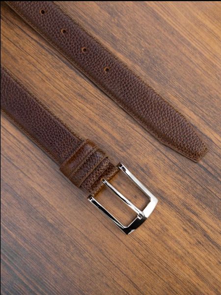 کمربند فلوتر قهوه ای سگک ساده b191