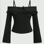 کراپ یقه قایقی پاپیونی