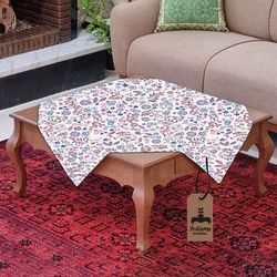 رومیزی برند رومیزی باز طرح مربع مدل گل و برگ کد 11053-1