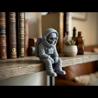 دکوری شلف طرح اسکلت فضانورد نشسته