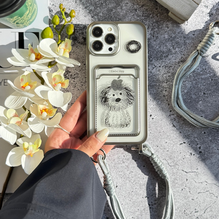 قاب Cute Dog جاکارتی با بند دستی / آیفون - سامسونگ / (کدC1871)MO