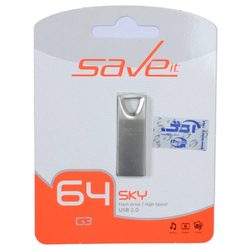 فلش مموری Save it USB2.0 مدل SKY ظرفیت 64GB - نقره ای (گارانتی مادام العمر آی تین)