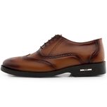 کفش اسپرت چرم رسمی اداری مجلسی مردانه کد125 طرح بروژ Bruges رویه چرم خارجی قالب استاندارد ظریف و بادوام عسلی