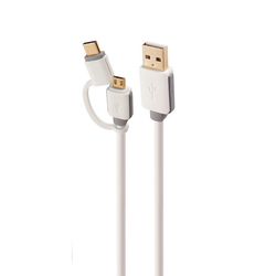 کابل USB به MICRO و TYPE-C هویت مدل HV-CB262 طول 1 متر با گارانتی شرکتی