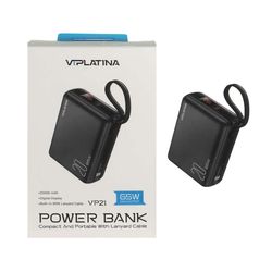 پاوربانک فست شارژ VIPLATINA 20000mAh مدل VP21 65W - مشکی (گارانتی 18 ماه تعویض نیکان همراه)