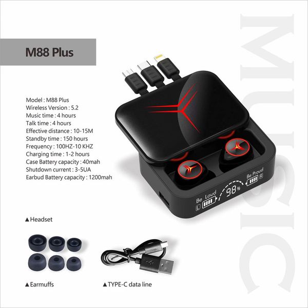 هدفون بلوتوثی مدل M88 plus