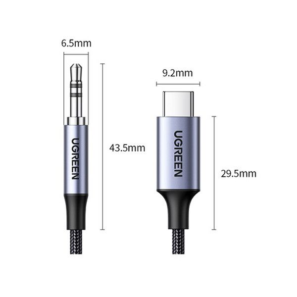 کابل تبدیل USB-C به جک 3.5mm یوگرین مدل CM450-20192 طول 1 متر