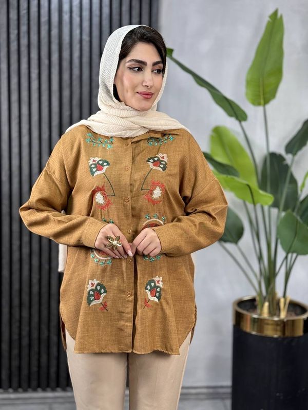 مانتو شانتون گلدوزی کد 1848