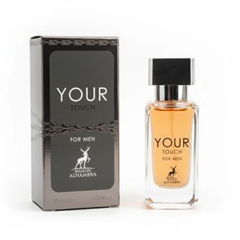 عطر جیبی مردانه الحمبرا مدل YOUR TOUCH با رایحه گرم حجم 30 میلی‌لیتر