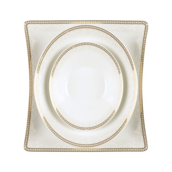 سرویس غذاخوری 30 پارچه چینی زرین ایران سری وینچی مدل ریوا درجه عالی