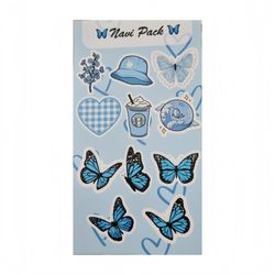 استیکر مدل پروانه و کلاه مجموعه 11 عددی