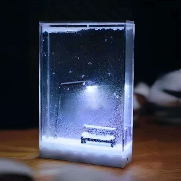 آباژور رومیزی مدل شب های برفی زمستان