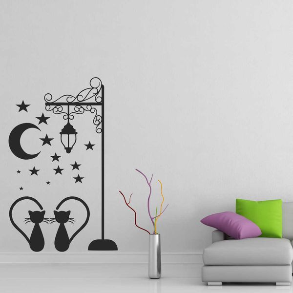 استیکر دیواری استیک مدل گربه های عاشق کد ٖG11