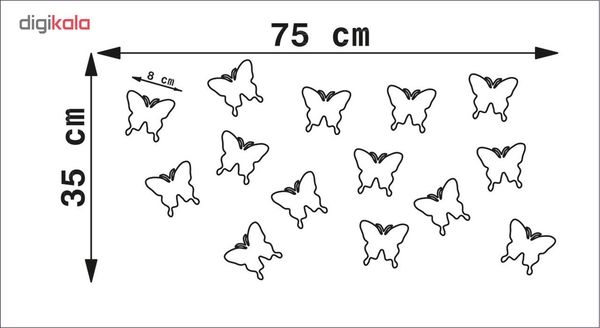 آیینه پلکسی پرشین استیکر طرح پروانه