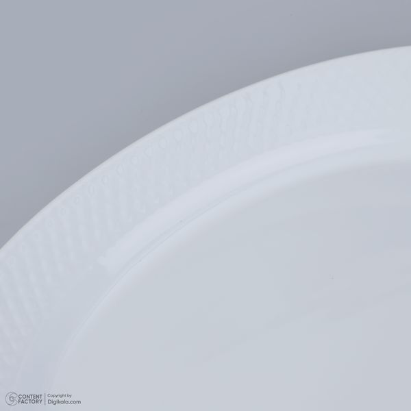 سرویس غذاخوری 28 پارچه چینی زرین ایران سری رادیانس مدل سفید درجه یک