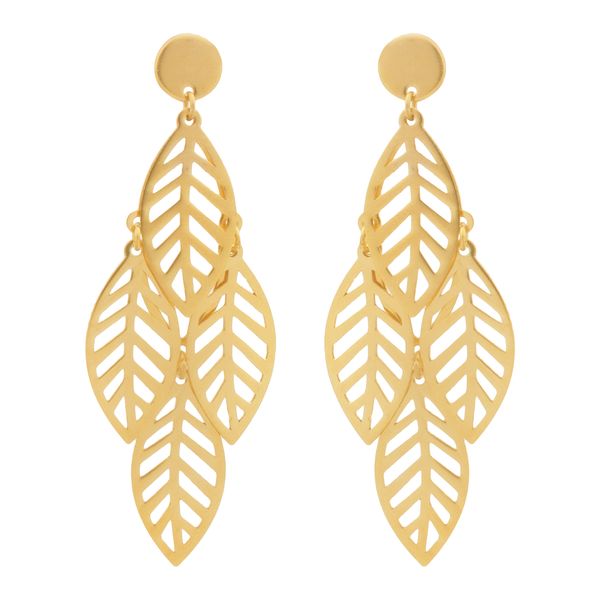 گوشواره طلا 18 عیار زنانه سهی مدل برگ ریز SE09