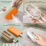 برس شارژی بخار دار حیوانات خانگی با سری سیلیکونی جداشونده و قابل شستشو، دسته تاشو، مناسب سگ و گربه و جونده، ابعاد 10x7x5 سانتی‌م