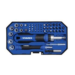 پیچ گوشتی جغجغه ای ساعتی و سری بکس ویوارکس مدل vr5565-sd مجموعه 55 عددی