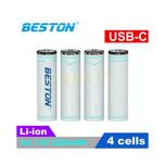 باتری قلمی قابل شارژ بستون مدل USB-TYPE C-CHARGING بسته چهار عددی