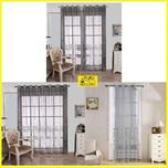 پرده تیکو دکو مدل حریر نازک ژرسه سه لاین ژوردار سایز 140*280 سانتی متر تک