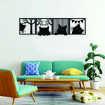 استیکر مدل چاوه پنل گربه چوبی مجموعه چهار عددی