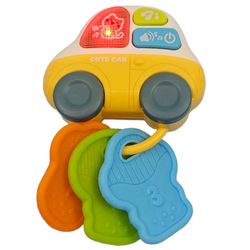اسباب بازی ناب سل مدل جغجغه دندان گیر طرح ماشین موزیکال چراغدار به همراه کلید کد MUSICAL CAR CUTE BABY TOYS