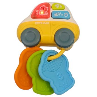 اسباب بازی ناب سل مدل جغجغه دندان گیر طرح ماشین موزیکال چراغدار به همراه کلید کد MUSICAL CAR CUTE BABY TOYS