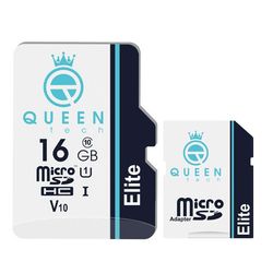 کارت حافظه Micro SDHC کوئین تک مدل Elite V10-433X کلاس 10 استاندارد UHS-l U1 سرعت 65mbps ظرفیت 16 گیگابایت  SD گارانتی  مادام