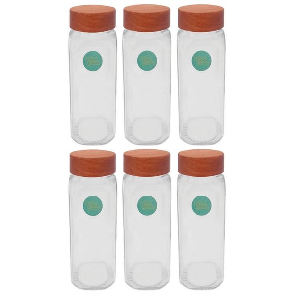 ست جا ادویه ای میس گلس مدل M1 در چوبی بسته 6 عددی