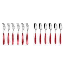 ست قاشق و چنگال 12 پارچه مدل خال خال