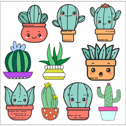 پیکسل چوبی مدل کاکتوس مجموعه 10 عددی