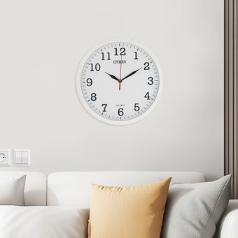 ساعت دیواری عقربه ای سیتیزن طرح دایره مدل اعداد لاتین