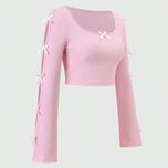 کراپ آستین بلند پاپیونی