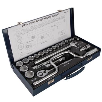 مجموعه 24 عددی آچار بکس مستر تولز مدل BM424-6PD
