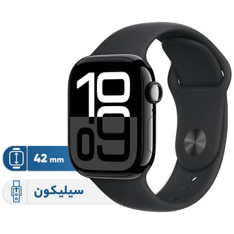 ساعت هوشمند اپل مدل Series 10 42mm Aluminum بند سیلیکونی، محاسبه کالری، سنسور اکسیژن خون، شمارنده ضربان قلب، پشتیبانی از Siri، ا