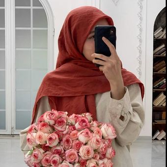 روسری وال نخ آجری