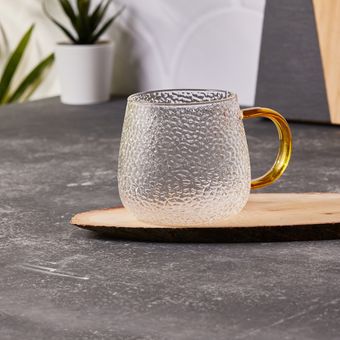 لیوان  پیرکس دسته طلایی برفی