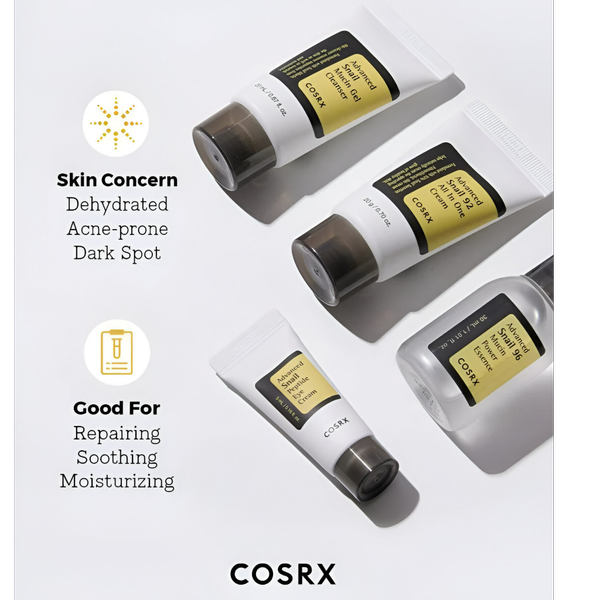 کیت حلزون 4 مرحله‌ای کوزارکس Advanced Snail Mucin Gel Cleanse