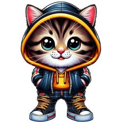 برچسب DTF استیکر حرارتی لباس مدل پیشی جین پوش