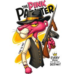 برچسب DTF استیکر حرارتی لباس پلنگ صورتی