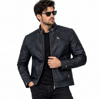 کت چرم مردانه چرم مصنوعی با زیپ مدل کلاسیک