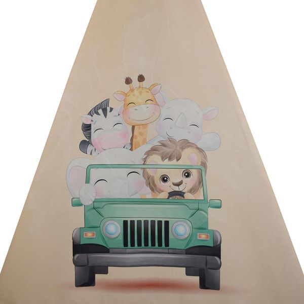 چادر بازی کودک مدل سرخپوستی طرح حیوانات سافاری PT504