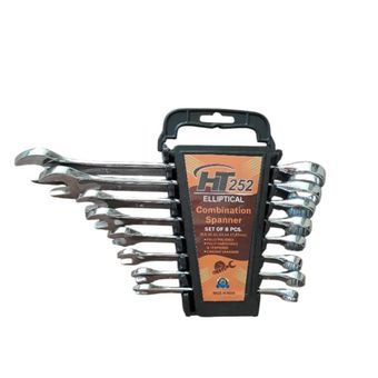 آچار یکسر تخت یکسر رینگی اچ تی اینسترومنتس مدل 252 بسته 8 عددی