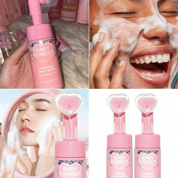 فوم شست و شوی براش دار مدل قلبی BABY POWDER
