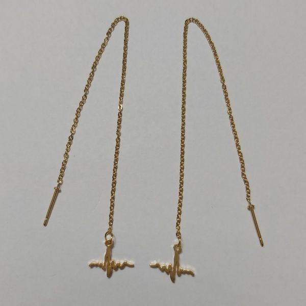 گوشواره زنانه مدل بخیه طرح ضربان کد Beat114*822