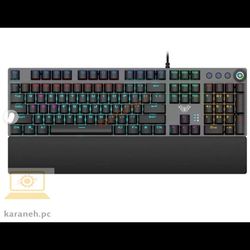 کیبورد گیمینگ آئولا مدل Aula F2058، سوئیچ مکانیکال آبی، Full-size، نورپردازی RGB