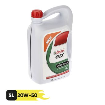 روغن موتور خودرو کاسترول GTX 20W50 SL حجم 4 لیتر
