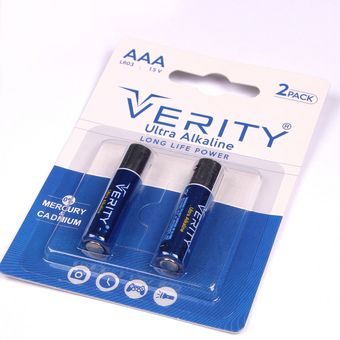 باتری نیم قلمی وریتی مدل Ultra Alkaline بسته دو عددی